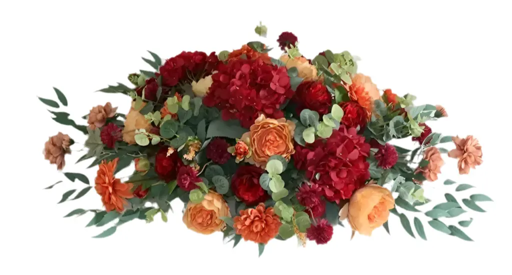 Composition de fleurs: Thème «  Orange & Rouge » Ma boutique