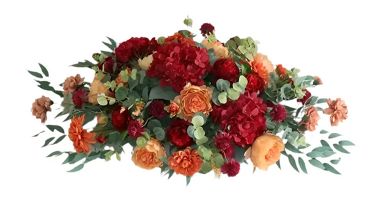 Composition de fleurs: Thème «  Orange & Rouge » Ma boutique